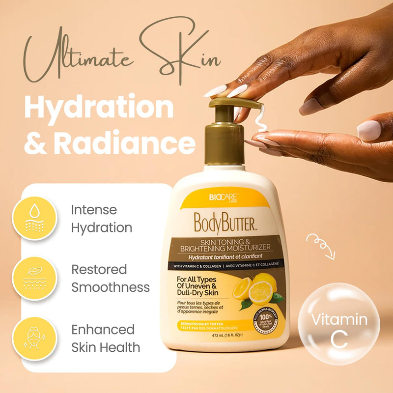 Biocare Labs Vitamin C & Collagen Moisturizing Body Butter Body Cream 16 Ounce (Pack of 1)