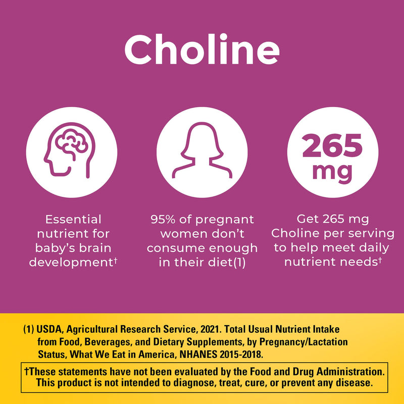 [Australia] - Nature Made Prenatal Vitamin Softgels + Choline Capsules, Folic Acid + DHA + Choline, 60 Prenatal Vitamins for Women, 60 Choline Supplements Capsules, 60 Day Supply 