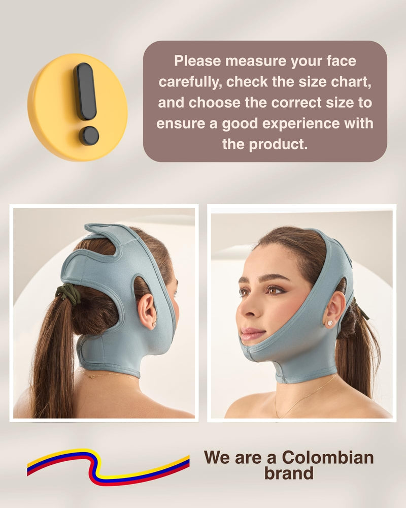 Shape Concept Chin Strap Support Band Neck Bandage Face Chin Medium Compression Large Blue Medium Compression