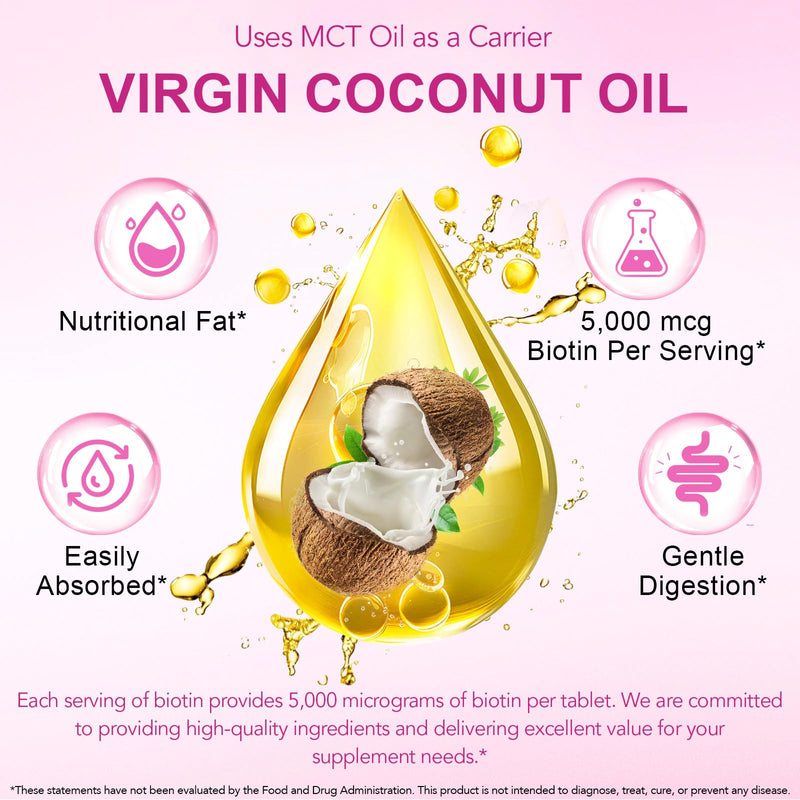 Biotin Hair Growth Supplement, Hair, Skin and Nails Vitamins Softgels, 22 in 1 5000 mcg Biotin, Collagen, Hyaluronic Acid, Keratin, Argan Oil, Vitamins A, C, E, & Complete B Vitamins- 400 Softgels