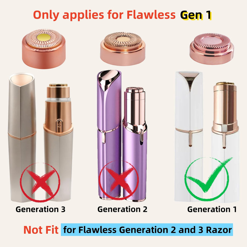 [Australia] - Facial Hair Remover Replacement Heads - Gen 1 Compatible with Finishing Touch Flawless Hair Remover Tool for Women Easy Facial Hair Removal Generation 1 Single Halo 6 Pack 