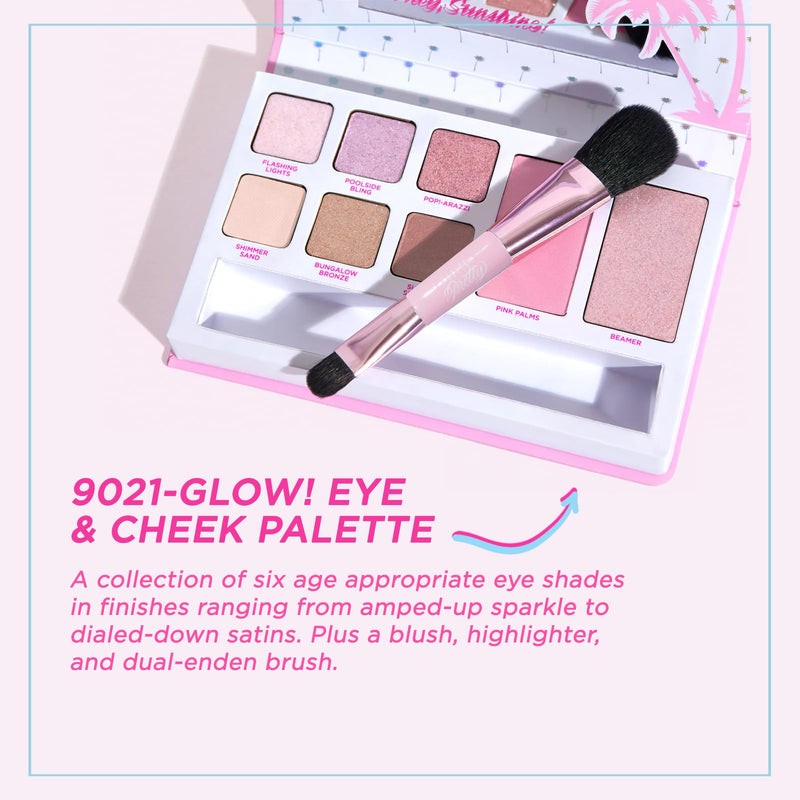 [Australia] - Petite ’N Pretty 9021 Glow! Eye & Cheek Makeup Palette for Kids, Tweens and Teens -3-in-1 Makeup Palette of Blush, Eyeshadow, and Highlighter, Non-Toxic, Made in USA 9021 Glow! Multicolor 