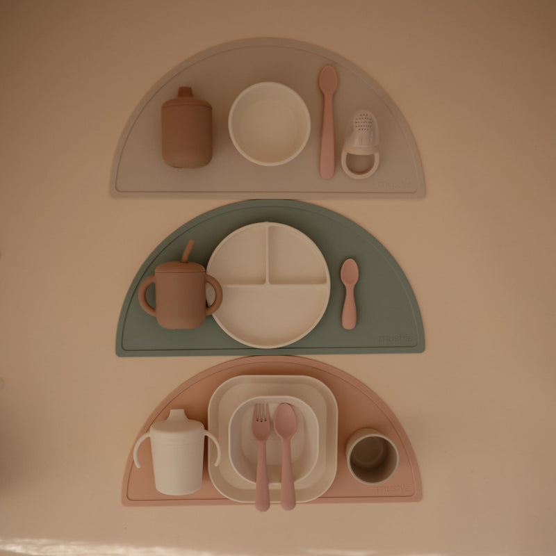 [Australia] - mushie Silicone Suction Plate | BPA-Free Non-Slip Design (Ivory) Ivory 