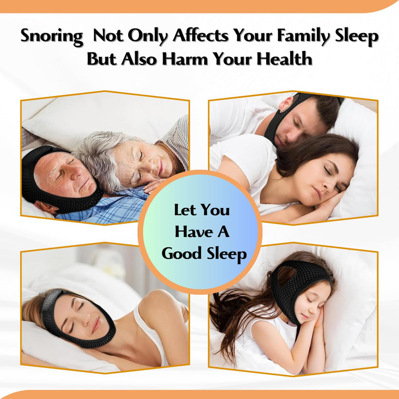 [Australia] - Adjustable Chin Strap for Snoring Relief, Anti-Snoring Chin Strap for Men and Women, Breathable and Skin-Friendly, Comfortable Chin Strap to Improve Sleep Quality and Reduce Snoring 