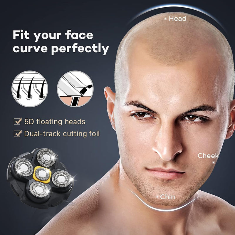 [Australia] - Shaver Replacement Heads Compatible with Microtouch Titanium Head Shaver, for Bald Men 3 Pack Silvery-3 