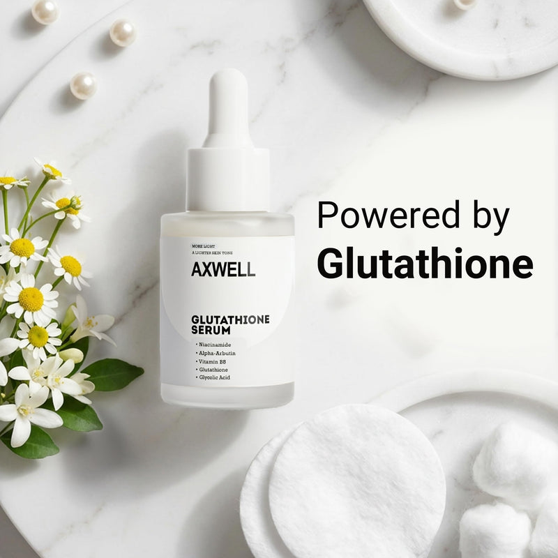 Axwell Glutathione Even Tone Serum – Dark Spot Corrector with Alpha Arbutin, Smart Peptides, Niacinamide & Vitamin B5 | Glow-Enhancing, Anti-Aging & Beyond Ordinary Tone Correction (1 fl oz)