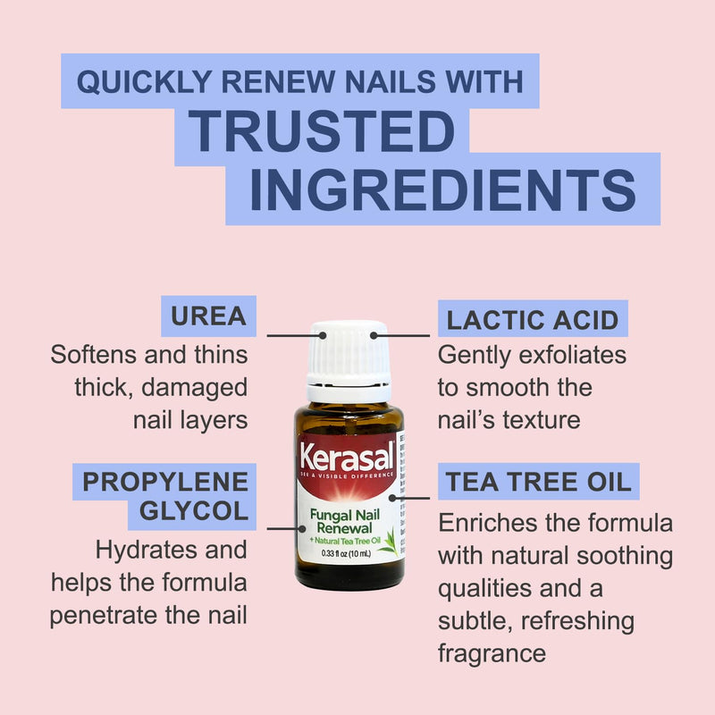 Kerasal Renewal Nail Repair Solution with Tea Tree Oil for Discolored and Damaged Nails, 0.33 Oz (Pack of 1) 0.33 Fl Oz (Pack of 1)