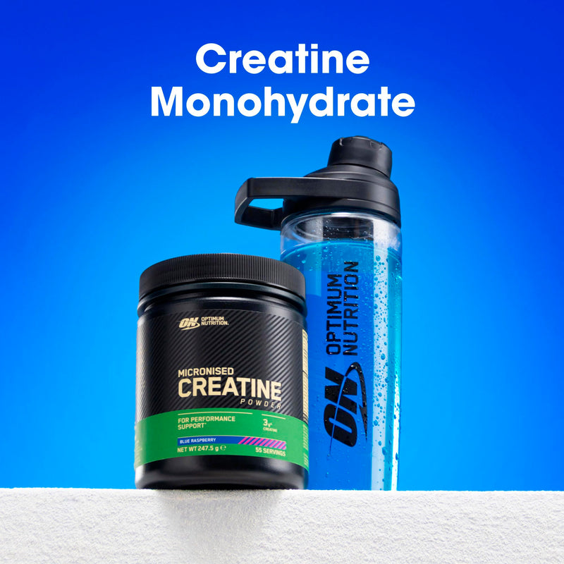 Optimum Nutrition Micronised Creatine Powder Flavoured, Blue Raspberry – 3 g creatine monohydrate per Serving, Muscle Fuel for high Intensity Training, 360 g, 80 Servings – Performance Support 360g