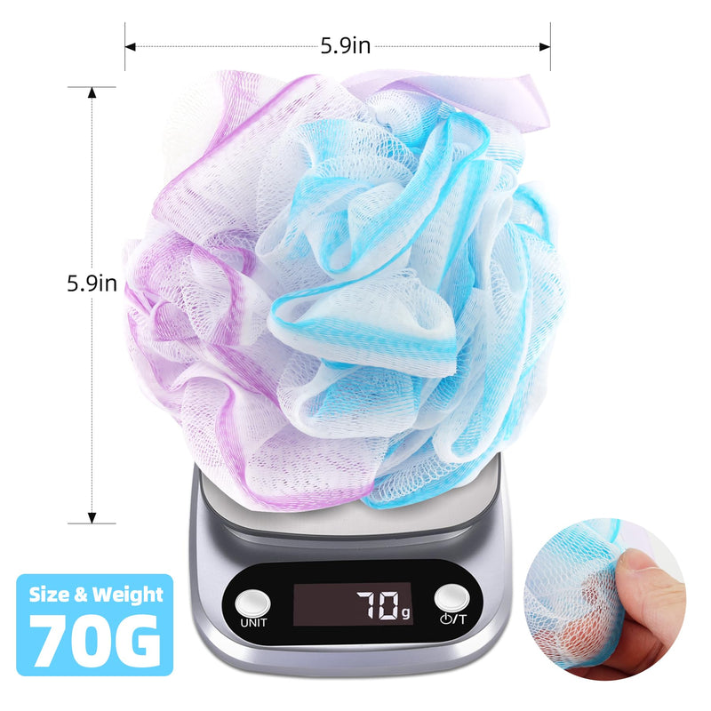 [Australia] - Chuya Bath Sponges Loofahs 70 Grams Large Size，4 pack Shower Sponge Exfoliating Cleaning Bath Loofa Body Scrubber Balls for Women Men Children Washing Mixed Color 1 Count (Pack of 4) 