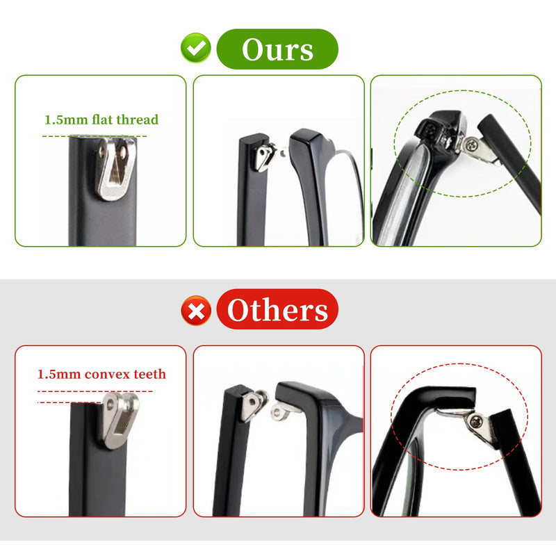 [Australia] - 1 Pair Glasses Arm Replacement, Glasses Legs Replacement Eyeglass Arm Replacement Eyeglasses Arms Legs Replacement Accessories With Screws, Washers, Screwdrivers, Nose Pads (Black) 