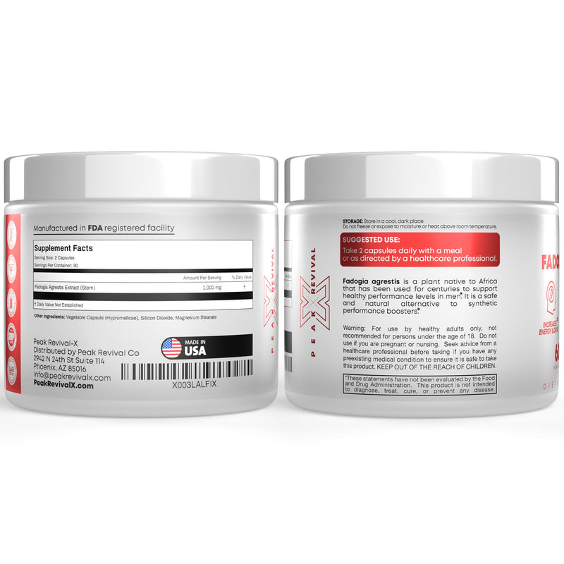 [Australia] - Fadogia Agrestis 1000mg Per Serving Supplement - Potent Extract to Increase Energy, Athletic Performance & Muscle Mass - Supplements, Made in The USA (60 Capsules) 