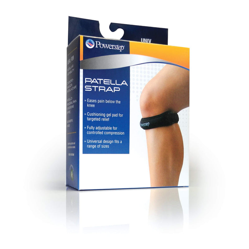 Powerstep unisex adult Powerstep Patella Strap, Un Walking Shoe, Black, One Size US