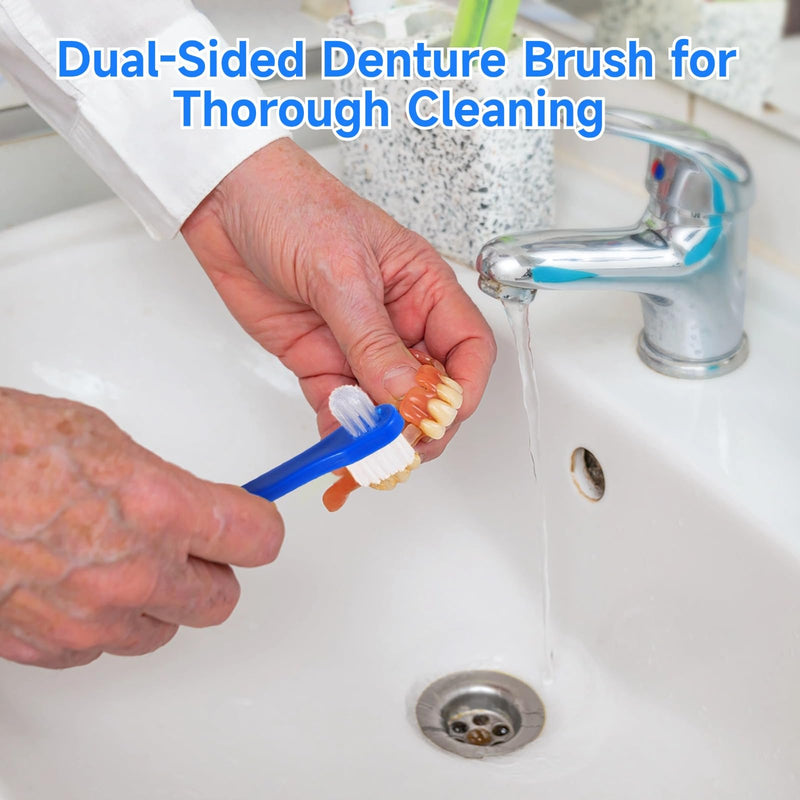 [Australia] - OMISTAR 50 PCS Denture Brushes Dual-Sided Bristle Individually Firm Hard Bristle Toothbrush Denture Cleaner Brush for Retainers False Teeth Braces 