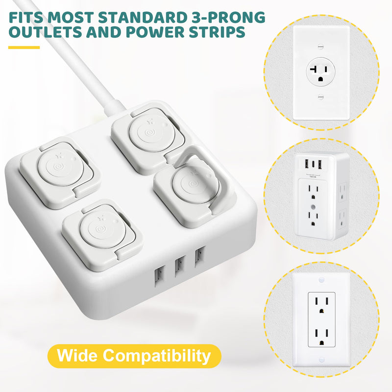 [Australia] - Baby Proofing Outlet Covers(45 Pack), Baby Proof Plug Covers with Hidden Pull Handle for Child Safety, Electric Socket Covers, Plug Protectors to Prevent Power Shock (White) White 