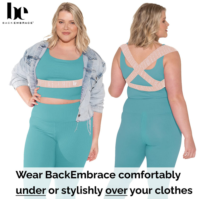 [Australia] - Posture Corrector for Women and Men - Made in USA - Slim and Adjustable Shoulder Brace - Back Brace for Back Pain Relief - Sand Drizzle M/L 