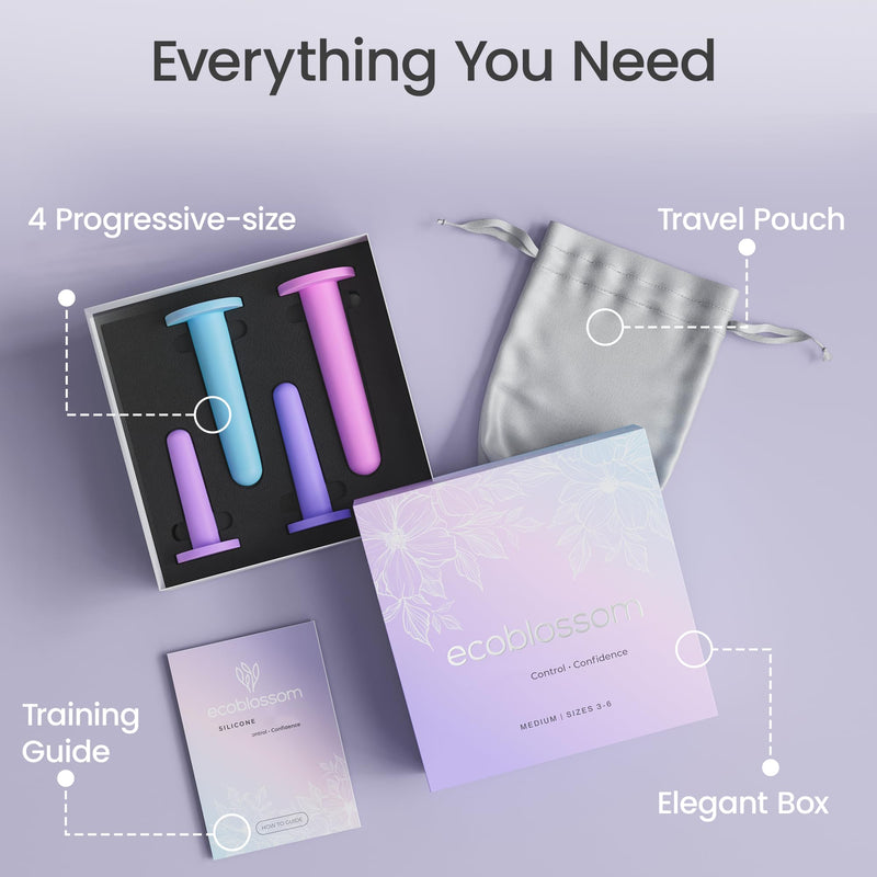 [Australia] - Ecoblossom Silicone Intimacy Set - The Most Reliable kit for Women - Intimacy & Wellness Aids (Small, Sizes 1-4) Small, Sizes 1-4 