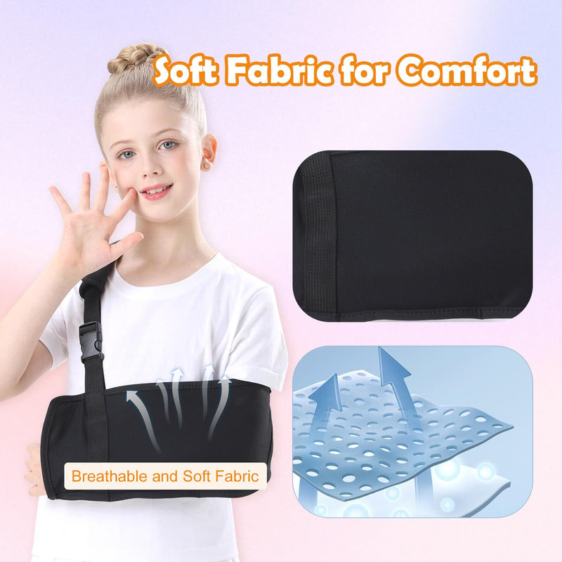 Kids Breathable Arm Sling for Shoulder Injury and Surgery Recovery, Padiatric Elbow Brace Support for Broken Arm, Fits Both Arms (Large) Large