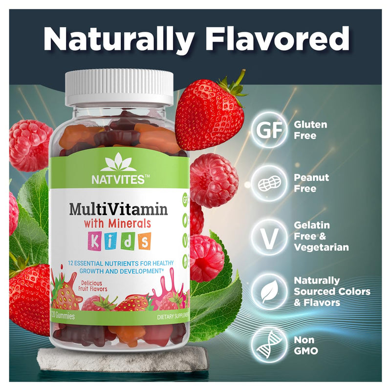 Complete Kids Multivitamin Gummies – 120 Count of Essential Daily Vitamins & Minerals for Immune Support, Focus, & Growth – Perfect for Toddlers, Children, Teens, and Picky Eaters!
