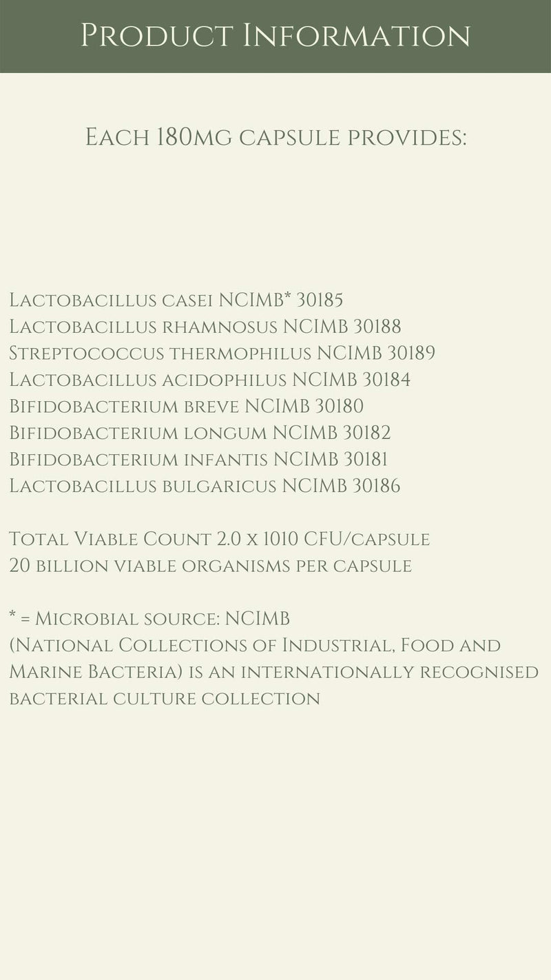 BIOTIC Complex+ 20 Billion CFU Probiotic – 8 Strain Practitioner Strength Gut Support – Acid & Bile Resistant – Vegan Capsules – 30 Count