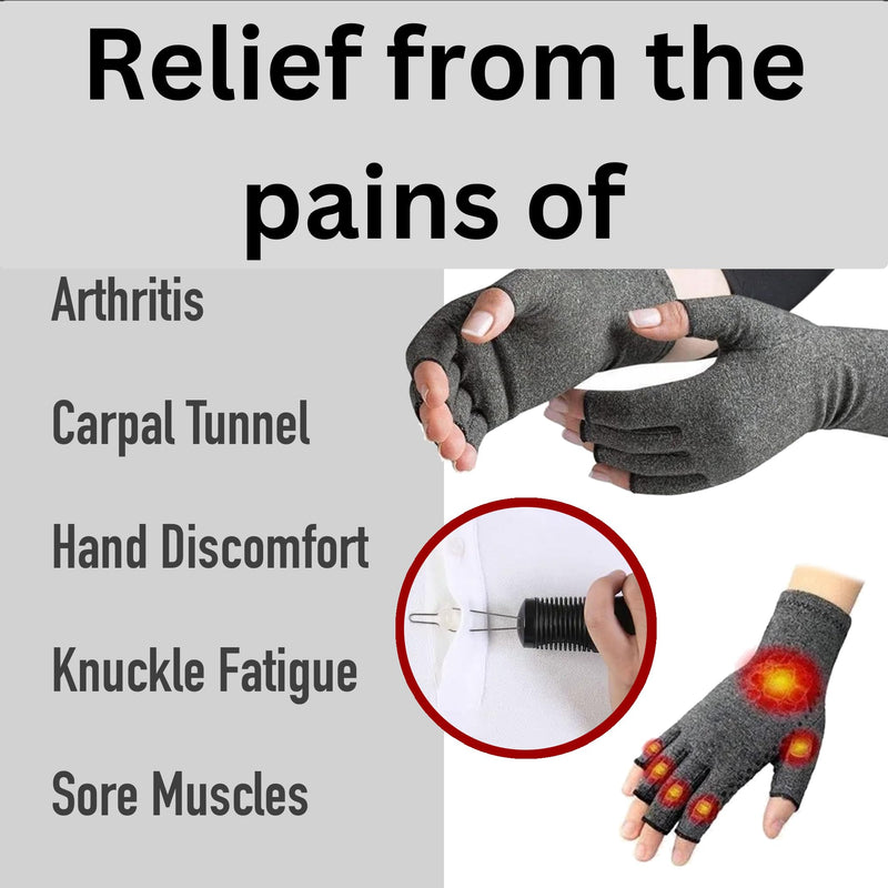 Generic Arthritis Gloves and Button Helper, Pain Relief, Fingerless, Breathable, Washable, For Men and Women, Grey (Extra Large)