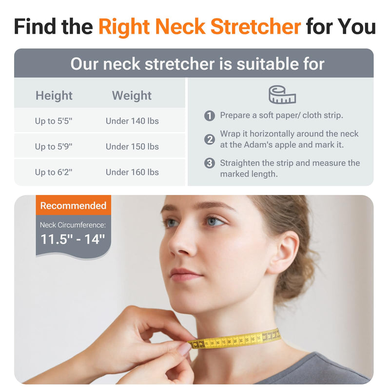 [Australia] - Built-in Inflatable Neck Stretcher, Cervical Traction Device with High-Front & Low-Back for Effective Traction and Support, Neck Decompression Devices with 3-Layer Chambers in Varied Sizes, Home Use Gray 