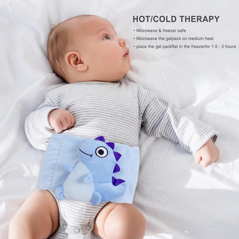 [Australia] - Colic Baby Relief,Gas Relief for Infants,Baby Colic Heated Tummy Wrap,Baby Swaddling Belt for Colic Calm,Natural Relief for Upset Stomach in Babies and Toddlers Dinosaur Dinosaur Dinosaur-blue 