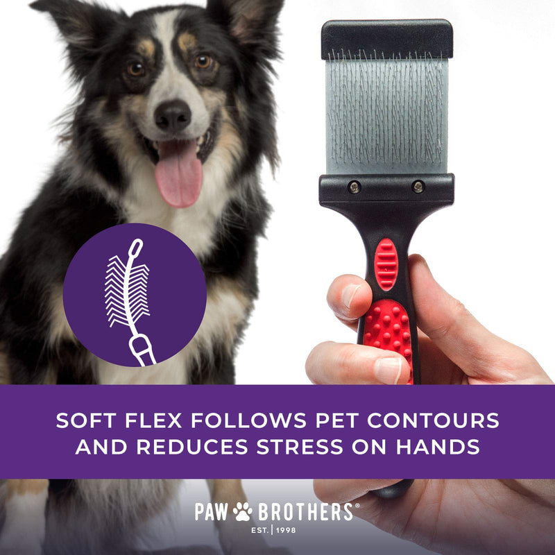 Paw Brothers Grooming Tool and Nature's Specialties Conditioning Spray Bundle - Double Sided Flex Slicker Brush, Soft, Small - Quicker Slicker Detangling and Conditioning Spray, Ready to Use, 16 oz - PawsPlanet Australia