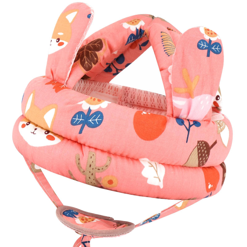 [Australia] - Baby Head Protector with Jaw Guard, Accmor Cute Baby Helmet for Crawling Walking Running, Breathable Protective Cap Infant Baby Headguard Soft Cushion, Anti-Collision Toddler Helmets for 6m-24m Girls Pink 