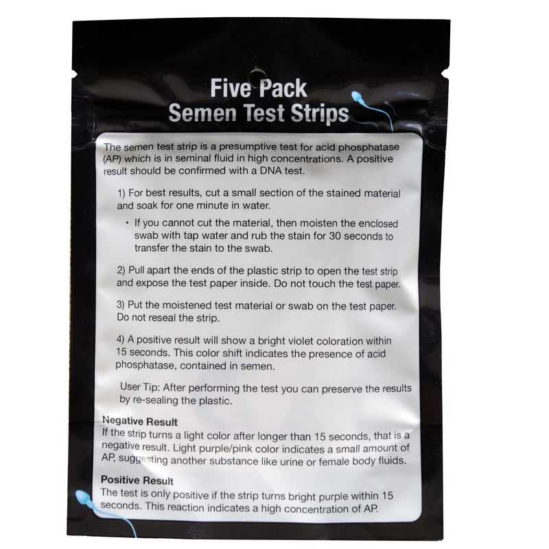 Crime Scene Semen Detection Test Strips, Pack of 5 | Infidelity Test Kit