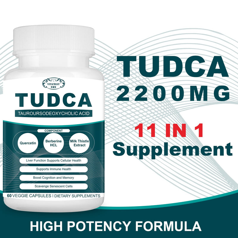 [Australia] - 2200MG TUDCA Supplements - Bile Salts Supplement Complex for Liver Detox & Cleanse, Gallbladder Cleanse, Digestive Health 60 Capsules 