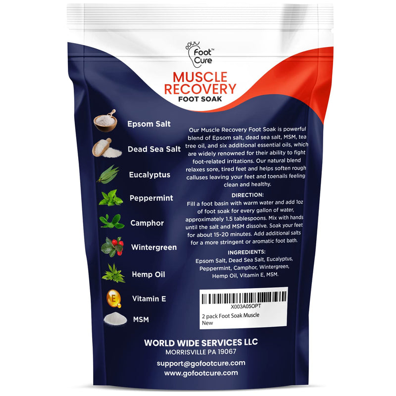 [Australia] - Muscle Relief Foot Soak with Epsom Salts - All Natural Salts for Post Workout - Easy Way to Remove Hard Calluses & Dead Skin Build-Up - Professional at Home Foot Care for Men & Women - Made in The USA 