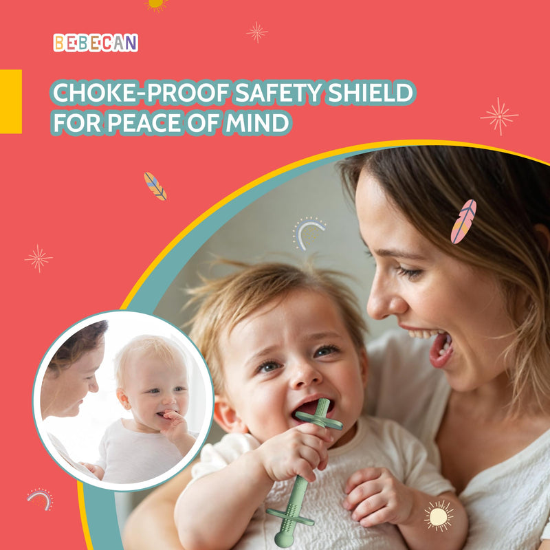 [Australia] - Shielded Teething Tubes ‚Äì Baby Teething Relief 0-36 Months, Anti-Choking Design, Clip-Attachable, BPA-Free Silicone, 5 Soft Tubes + 2 Teether Clips + 2 Brushes + Storage Bag 