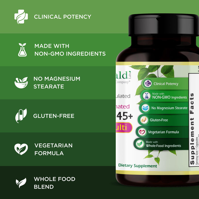 EMERALD LABS Women's 45+ 1-Daily Multi - Complete Multivitamin for Comprehensive Support, Bone & Heart Health* - Designed for Women 45+ - Gluten-Free & Vegetarian- 60 Vegetable Capsules 60 Count (Pack of 1)