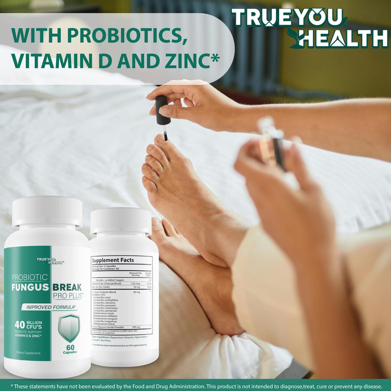 Probiotic Fungus Break Pro Plus - Improved Formula - Our Best Nail Fungus Probiotics For Nail Fungus Care - Best Nail Fungus Pills - Natural Nail Fungus Care Best Nail Fungus Treatment Probiotic Pills