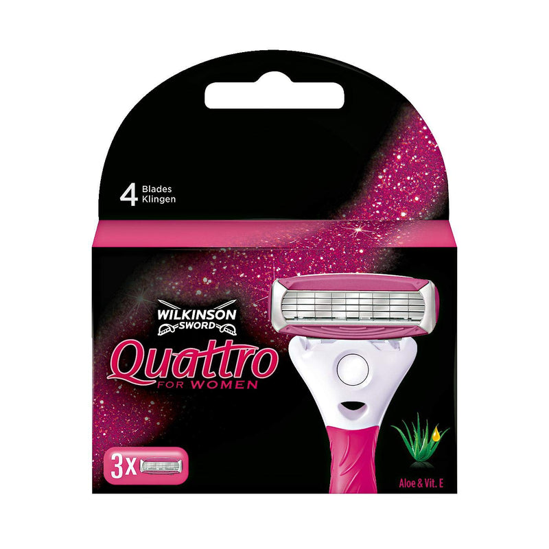 [Australia] - Wilkinson Sword Quattro Women | 9 blades for smooth legs, armpits and bikini area | Savings pack | Annual supply 