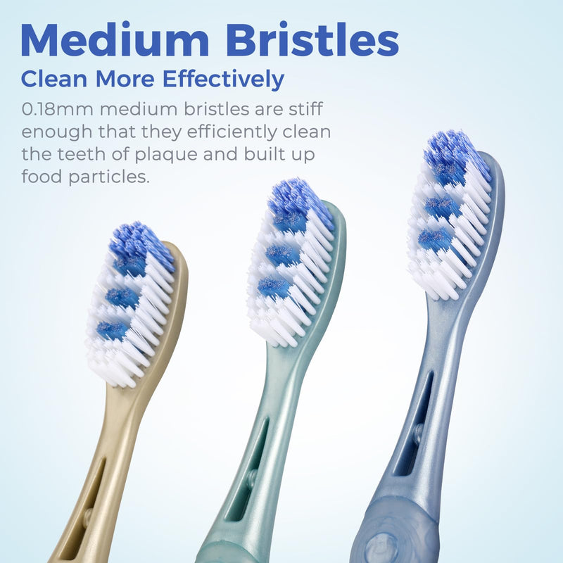 [Australia] - Medium Toothbrushes for Adults, Whitening Toothbrush with Spiral Medium Bristles for Smoke Tea Coffee Stain, Deep Plaque Removal, Rounded Bristle Tips for Gentle Cleaning Medium Toothbrushes 6pcs 