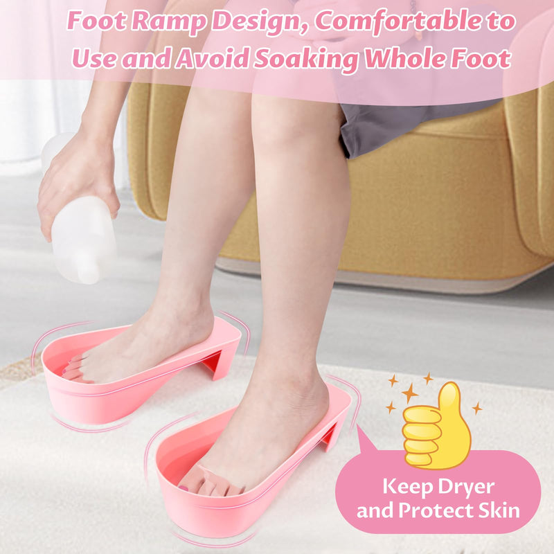 Yokilly Toe Nail Soaking Bowl: 2 PCS Shoe Design Toenails Soak Off Bowl | Foot Bath Soak Tub Bowl - Acetone Proof Pedicure Foot Spa Nail Soaker Bowl for Soak Off Dip Powder Gel Polish Remover-Pink 2 Pcs Pink