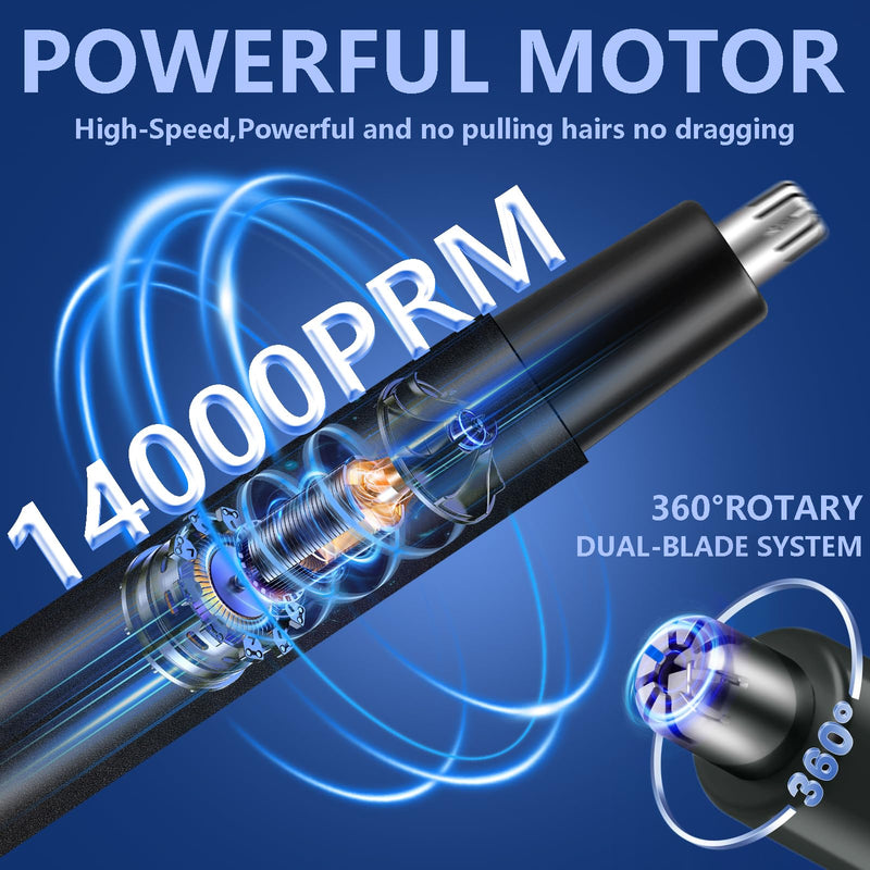 [Australia] - Nose Hair Trimmer for Men Women-2025 All-in-1 Professional Use for Nose Ear Hair Trimmer Clipper Pro-14,000RPM Motor,2 hrs Rechargeable Hair Trimmer Set with Dual Edge Blades A2 