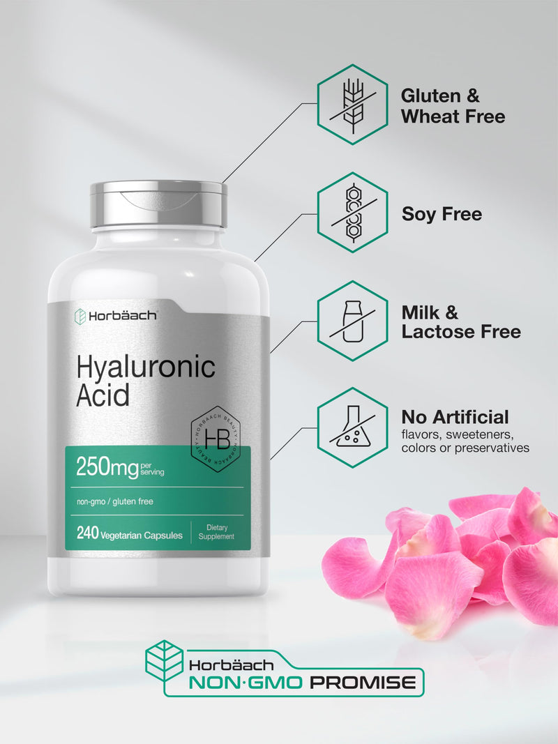 [Australia] - Horb√§ach Hyaluronic Acid Capsules | 250 mg | 240 Count | Non-GMO and Gluten Free Supplement 240 Count (Pack of 1) 