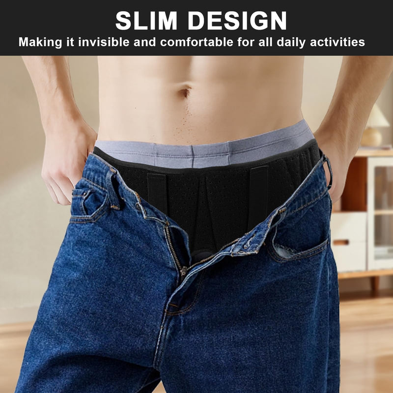 Hernia Belts For Men & Women, Comfortable Groin Hernia Support Truss for Single/Double Inguinal, Adjustable Waist Strap with 2 Removable Compression Pads, XL X-Large