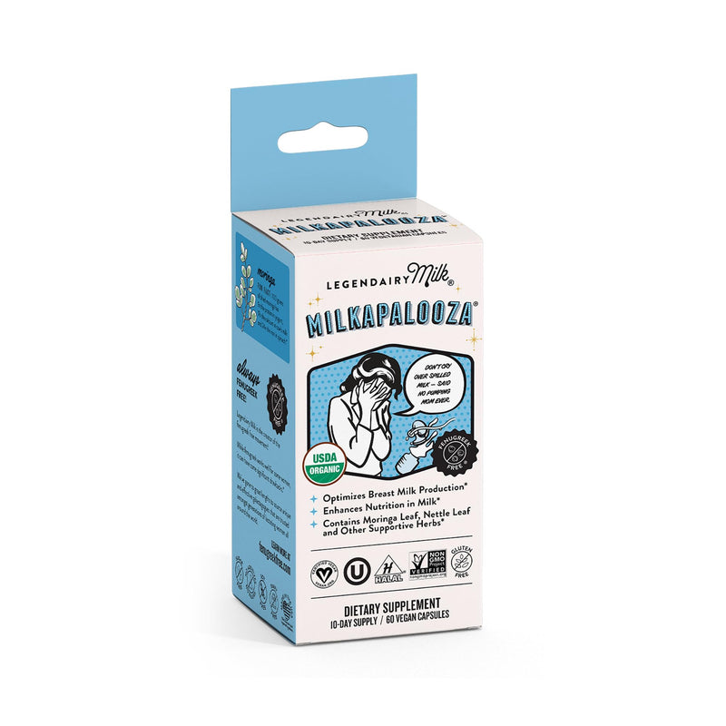 [Australia] - Legendairy Milk Milkapalooza Lactation Supplement for Breastfeeding Moms, Increase Breast Milk Supply with Organic Moringa, Fennel, Nettle, & Shatavari, Vegan Postpartum Essentials Fenugreek-Free 60ct 