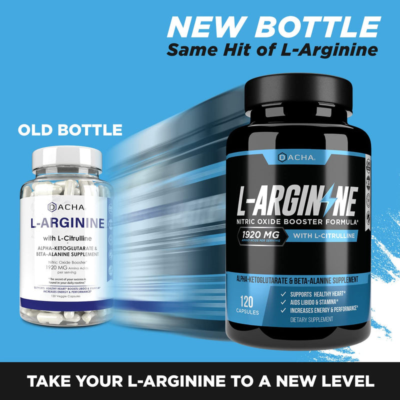 [Australia] - DACHA Premium L Arginine Pills 1920 MG - 120 VCAPS AAKG Nitric Oxide Precursor, L-Citrulline HCL, Beta Alanine, Essential Amino Acids for Energy, Muscle Growth, Heart Health, Vascularity & Stamina 