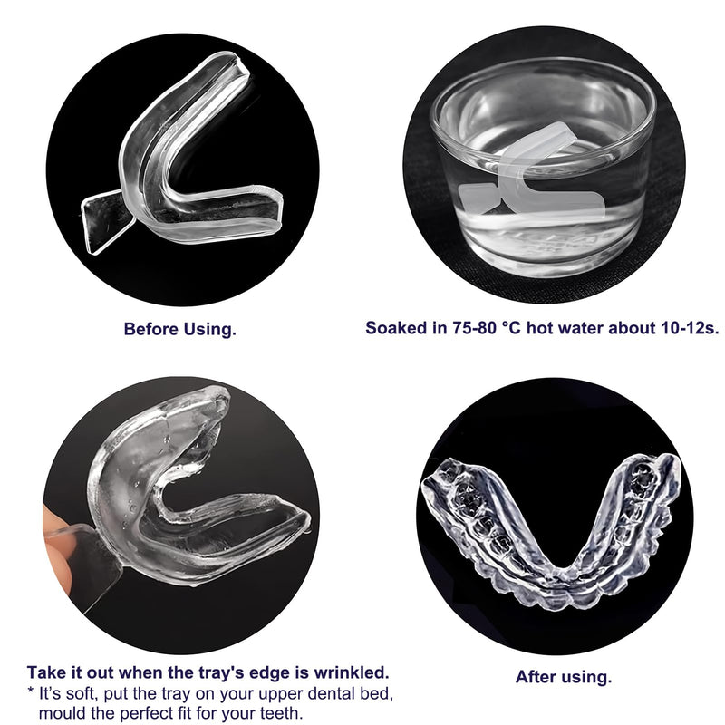 10PSC Teeth Whitening Trays Kits Mouth Trays & 2 Tooth Boxes, Thermoform Moldable Whitening Teeth Tray, Oral Care Thin Moldable Mouth Tray Kit Tools for Whitening