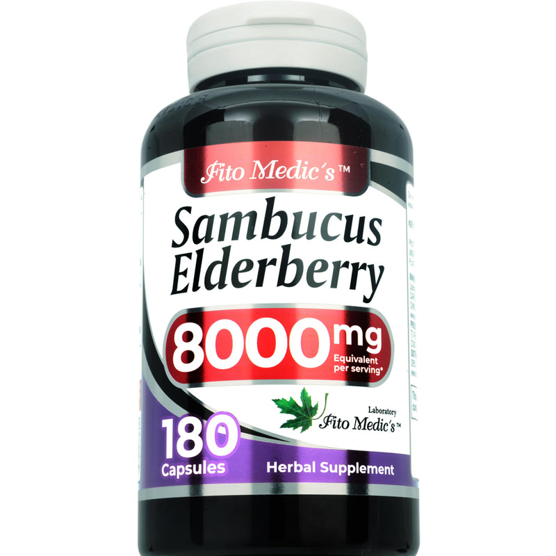 FITO MEDIC'S Lab Elderberry Supplement, Sambucus Black Elderberry, 180 Capsules