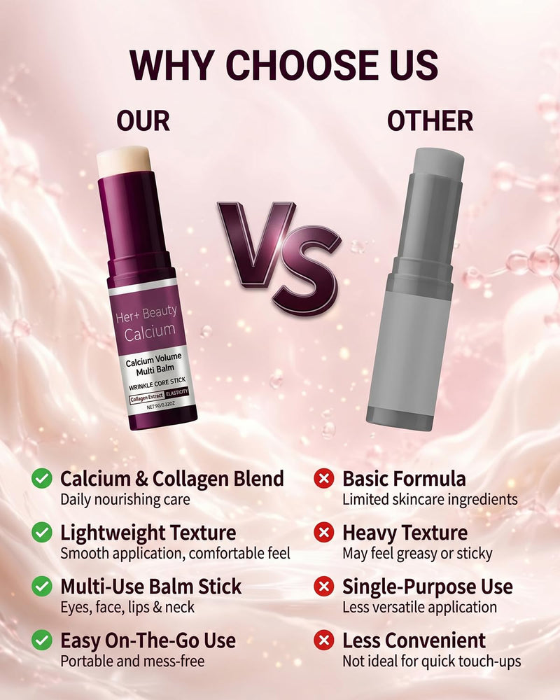 Collagen Calcium Multi Balm Stick, Hydrating & Moisturizing Balm with Vitamin D & Shea Butter, Helps Skin Feel Soft and Smooth, for Eyes, Face & Neck (1PCS) 1PCS