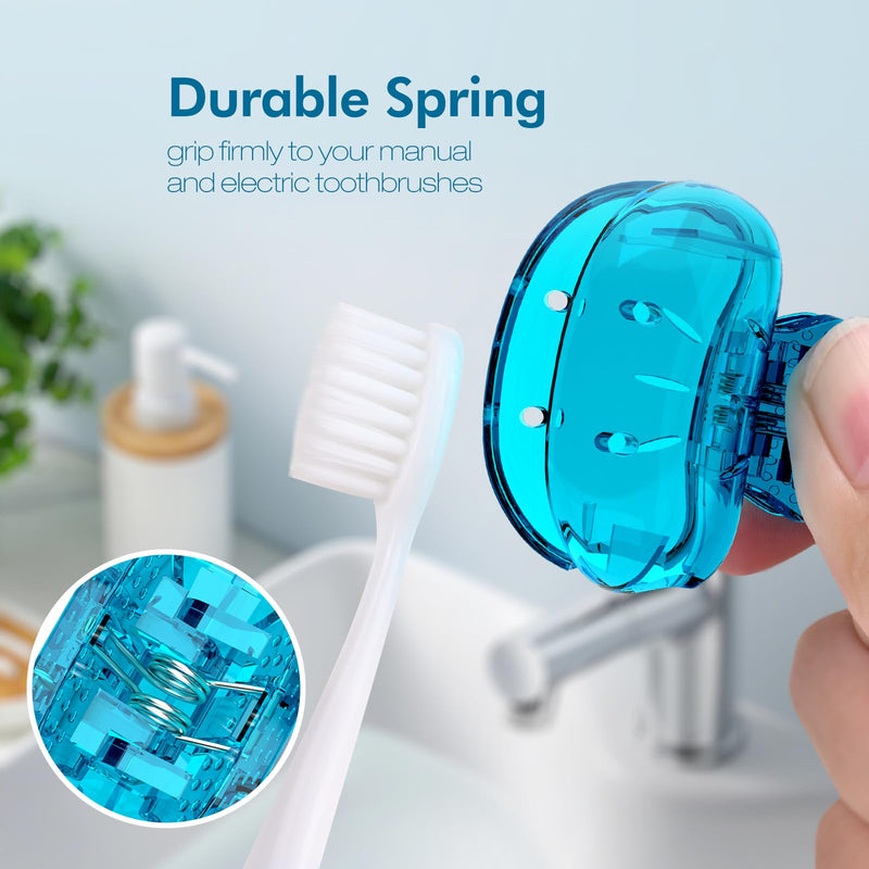 [Australia] - Nincha Snap-on Toothbrush Head Cover for Manual and Powered Toothbrush - Multiple Colors -Pack of 6 Red, Blue, Brown,Purple,Pink,Green 