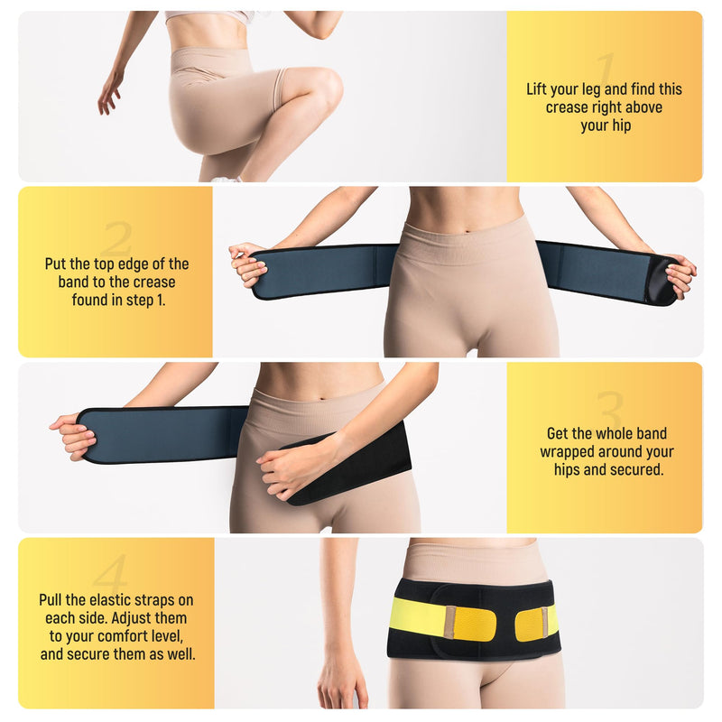 [Australia] - HEERTEEAJ Sacroiliac Joint Support Belt SI Joints Sciatica Pain Relief Lower Back Support for Women Trochanter Belt 360° Anti-Slip L/XL 1 