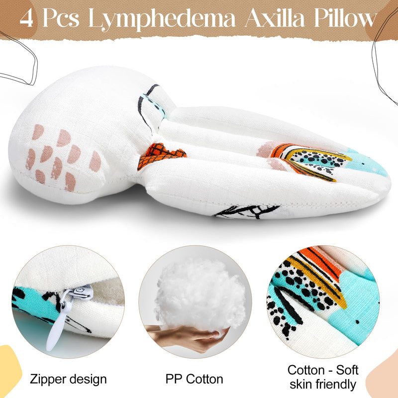 4 Pcs Lymphedema Axilla Pillow Mastectomy Cotton Post Breast Surgery Recovery Breast Pillow for Sleeping Mastectomy Underarm Armpit Pain Relief