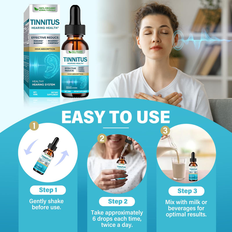 [Australia] - Green Hills Tinnitus Relief for Ringing Ears, Natural Ear Ringing Relief for Clogged Ears, Reduce Ear Noise & Improve Hearing, 60ml 