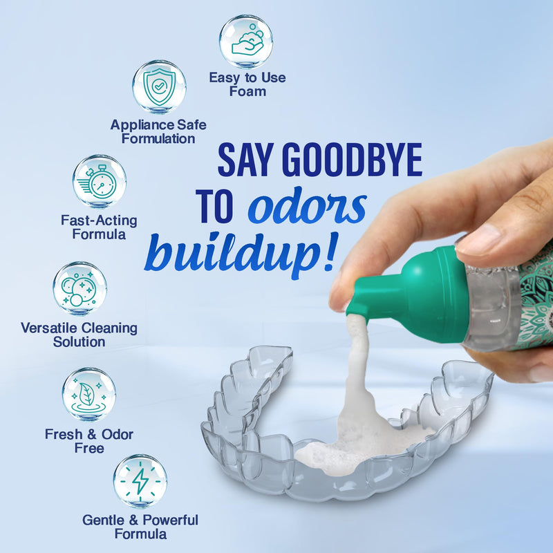 [Australia] - GuruNanda Retainer Cleaner Set – Ultrasonic & UV Cleaning Pod & Aligner Cleaning Foam, Deep Clean & Odor Neutralization for Retainers, Aligners, Dentures & Mouthguards 